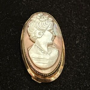 Vintage Gold and Cream Cameo Brooch 12k gold-filled atamore